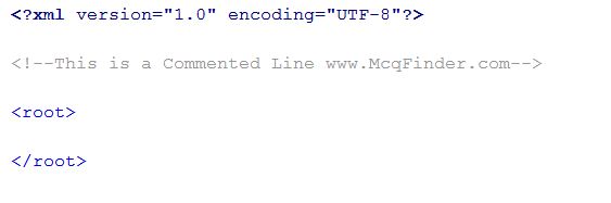 Comments in XML document is given by: