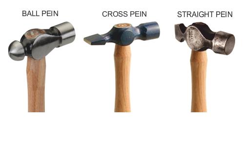 The peen of a straight-peen hammer is
